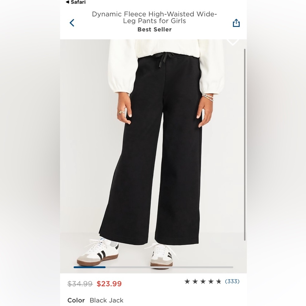 NWT Girls Black Pants